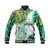 New Zealand Maori Baseball Jacket Aotearoa Manaia Green Paua Shell - Heare Ra LT9 Unisex Green - Polynesian Pride
