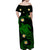 Hawaii Women Off Shoulder Long Dress Hawaiian Turtle Plumeria Mixed Polynesian Green Style LT9 - Polynesian Pride