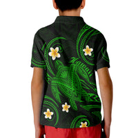 Hawaii Polo Shirt Hawaiian Turtle Plumeria Mixed Polynesian Green Style LT9 - Polynesian Pride