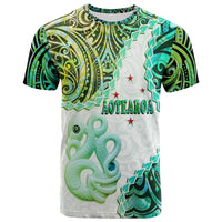 New Zealand Maori T Shirt Aotearoa Manaia Green Paua Shell Kia Ora LT9 Adult Green - Polynesian Pride