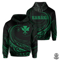Kanaka Hoodie Frida Style Green Unisex Black - Polynesian Pride