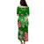 Samoa Puletasi Dress Ula Shark Nifo Mix Teuila Flower - Green LT7 - Polynesian Pride