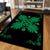 Hawaiian Quilt Maui Plant And Hibiscus Pattern Area Rug - Green Black - AH - Polynesian Pride