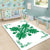 Hawaiian Quilt Maui Plant And Hibiscus Pattern Area Rug - Green White - AH - Polynesian Pride