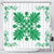 Hawaiian Quilt Maui Plant And Hibiscus Shower Curtain - Green White - AH 177 x 172 (cm) Green - Polynesian Pride