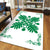 Hawaiian Quilt Maui Plant And Hibiscus Pattern Area Rug - Green White - AH - Polynesian Pride