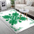 Hawaiian Quilt Maui Plant And Hibiscus Pattern Area Rug - Green White - AH - Polynesian Pride