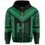 Hawaiian Kanaka Polynesian Zip up Hoodie Active Green - Polynesian Pride