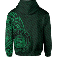 Hawaii Polynesian Hoodie Green Emboss Style - Polynesian Pride