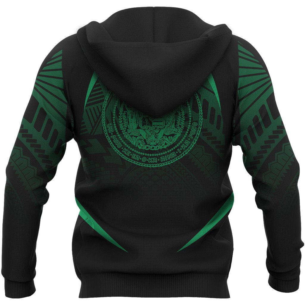 Hawaii Polynesian Hoodie Green The Face Style - Polynesian Pride