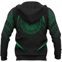 Hawaii Polynesian Hoodie Green The Face Style - Polynesian Pride