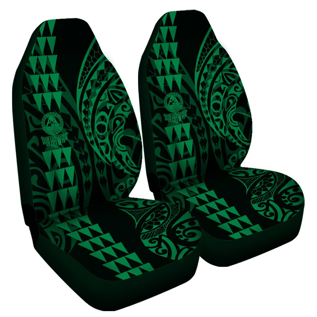 Hawaii Kakau Polynesian Car Seat Cover - Green - Pre - BFCM 2020 Universal Fit Green - Polynesian Pride