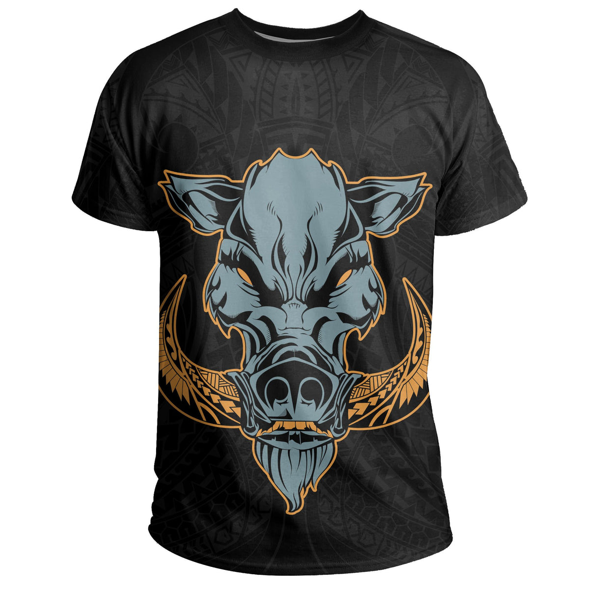 Hawaii Wild Boar Kamapuaa T Shirt Grey Hawaiian Mythology Style - Polynesian Pride