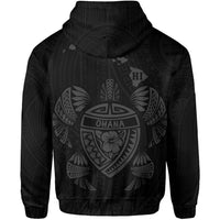 Polynesian Kakau Turtle Ohana Map of Hawaii Hoodie Grey - Polynesian Pride