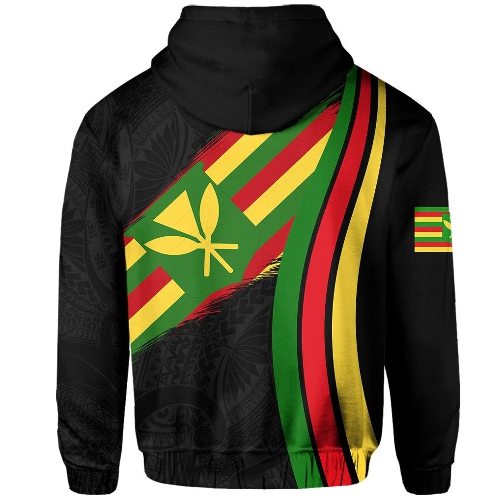 Hawaii Polynesian Kanaka Flag Hoodie Gray Ten Style - Polynesian Pride
