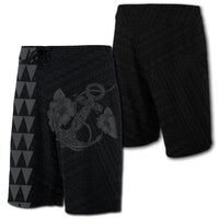 Hawaii Kakau Polynesian Anchor Board Shorts - Grey Men Grey - Polynesian Pride