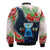 Guam Liberation Day Bomber Jacket Latte Stone Hibiscus Painting LT9 - Polynesian Pride