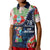 Guam Liberation Day Polo Shirt Latte Stone Hibiscus Painting LT9 Kid Blue - Polynesian Pride