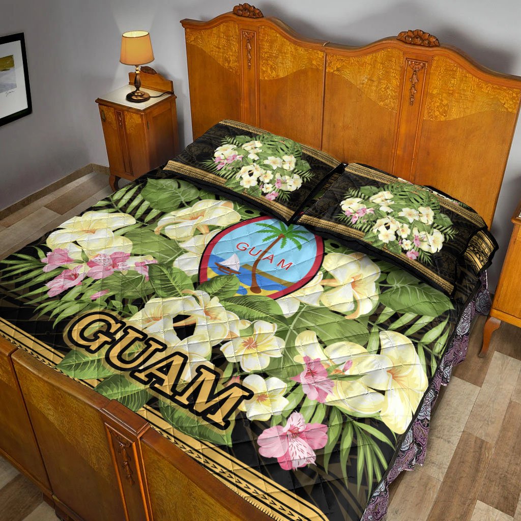 Guam Quilt Bed Set - Polynesian Gold Patterns Collection - Polynesian Pride