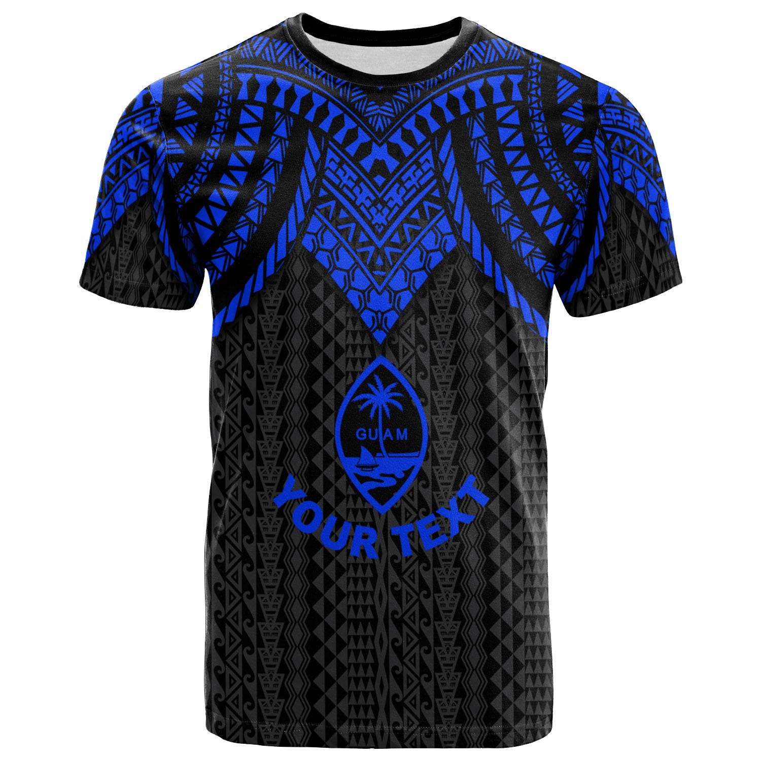 Guam Custom T Shirt Polynesian Armor Style Blue Unisex Blue - Polynesian Pride