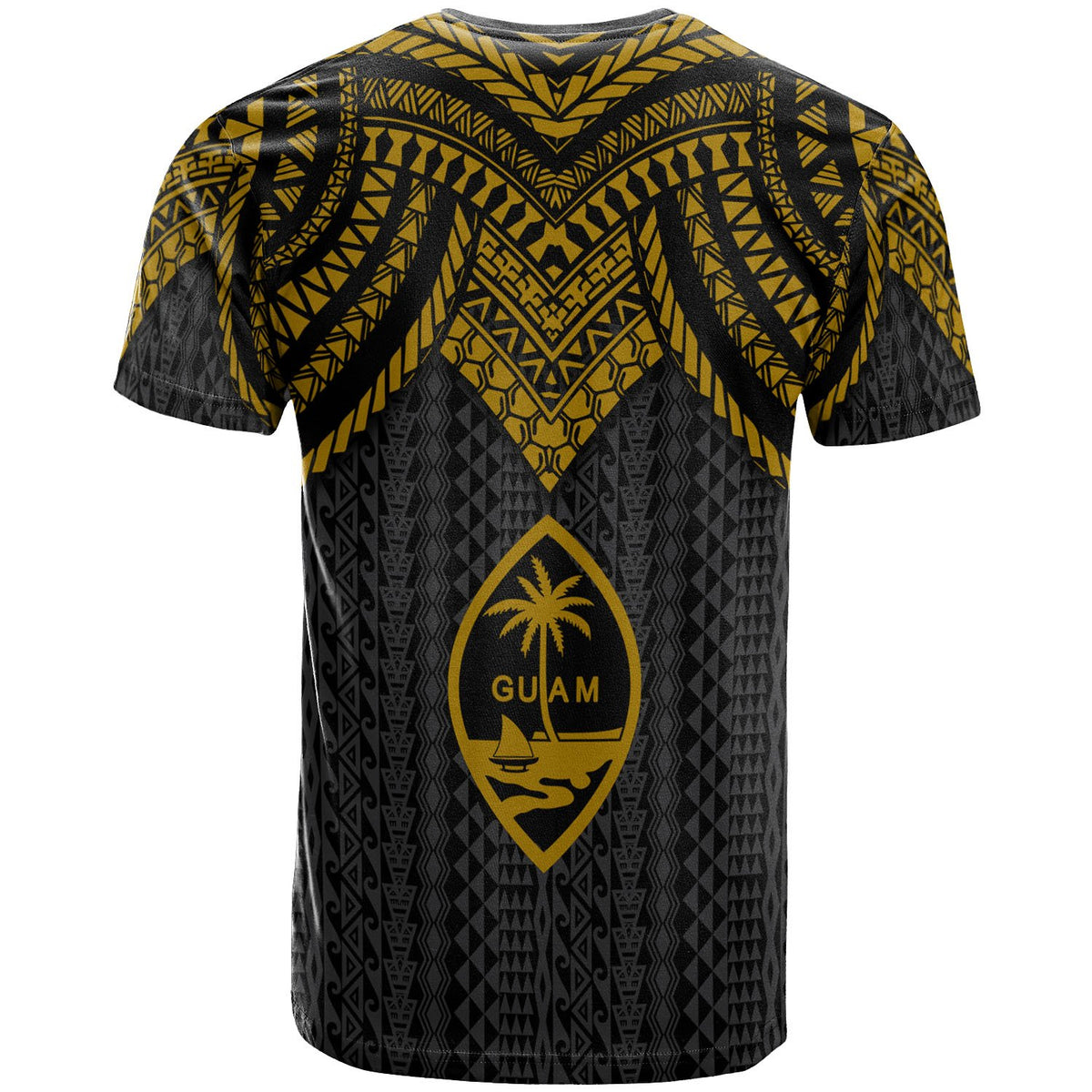 Guam T Shirt Polynesian Armor Style Gold - Polynesian Pride