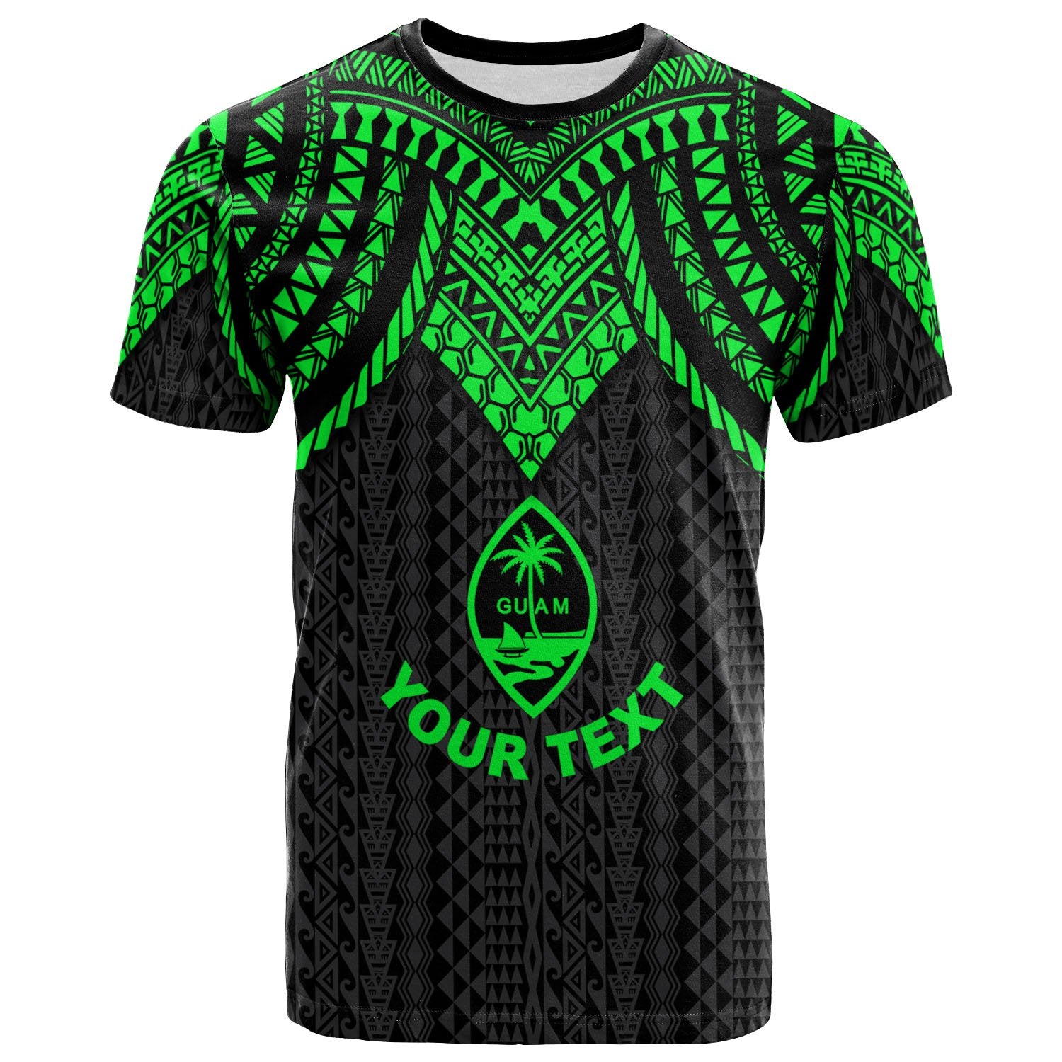 Guam Custom T Shirt Polynesian Armor Style Green Unisex Art - Polynesian Pride