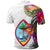 Guam Polo Shirt Polynesian Hibiscus White Pattern - Polynesian Pride