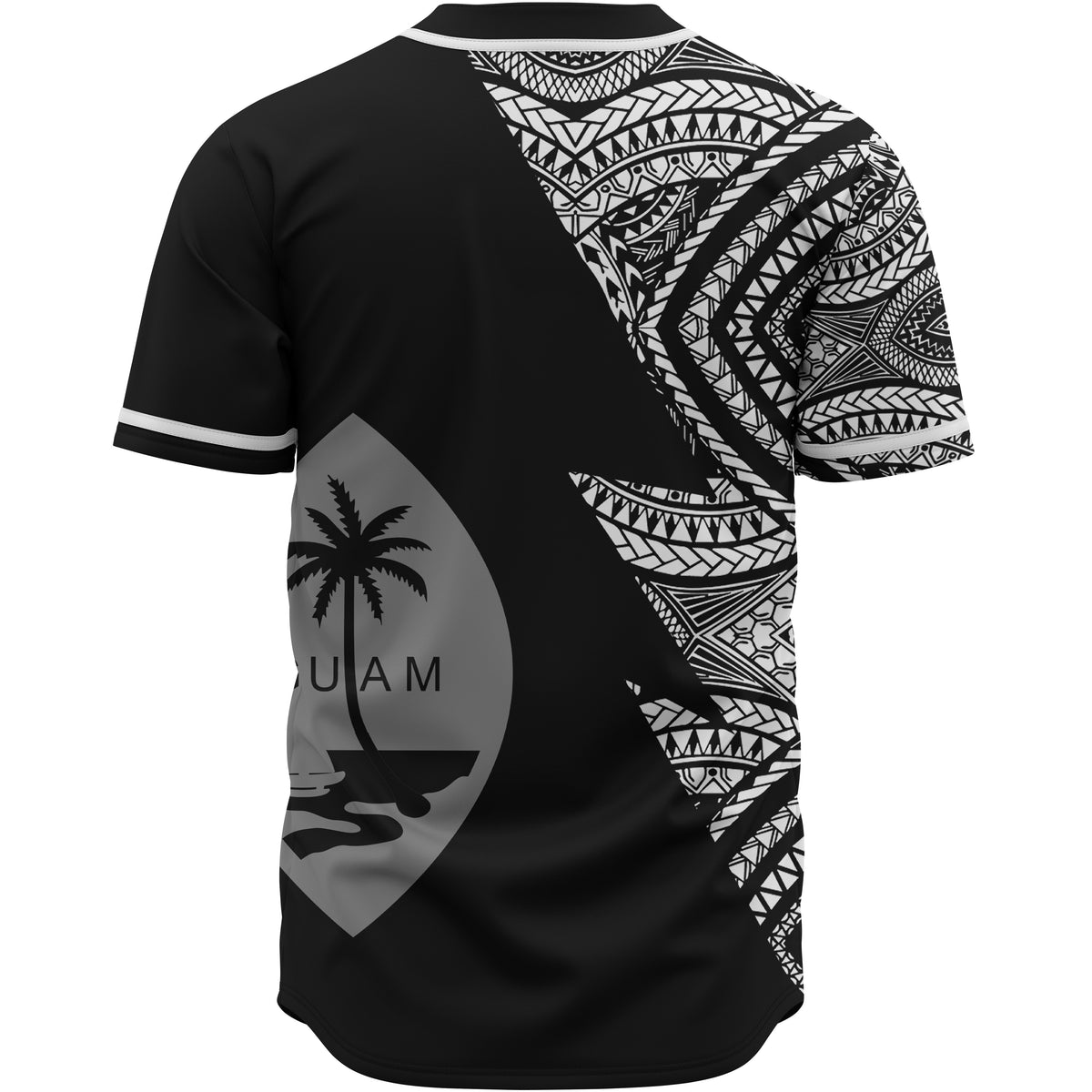 Guam Custom Personalized Baseball Shirt - Flash Style White - Polynesian Pride