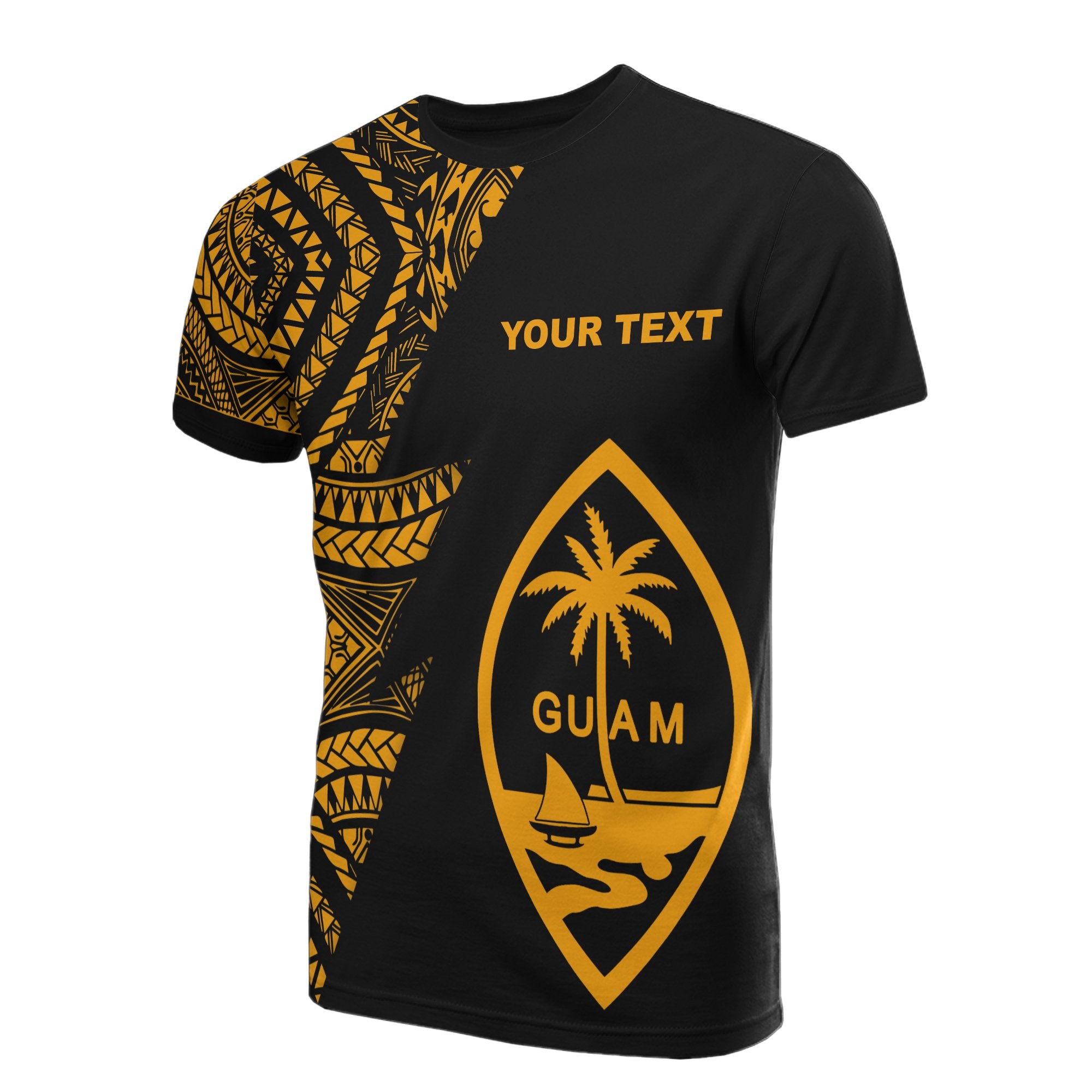 Guam Custom T Shirt Micronesian Pattern Gold Style Unisex Gold - Polynesian Pride