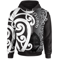 Guam Hoodie Micronesian Maori Pattern Style White Unisex White - Polynesian Pride