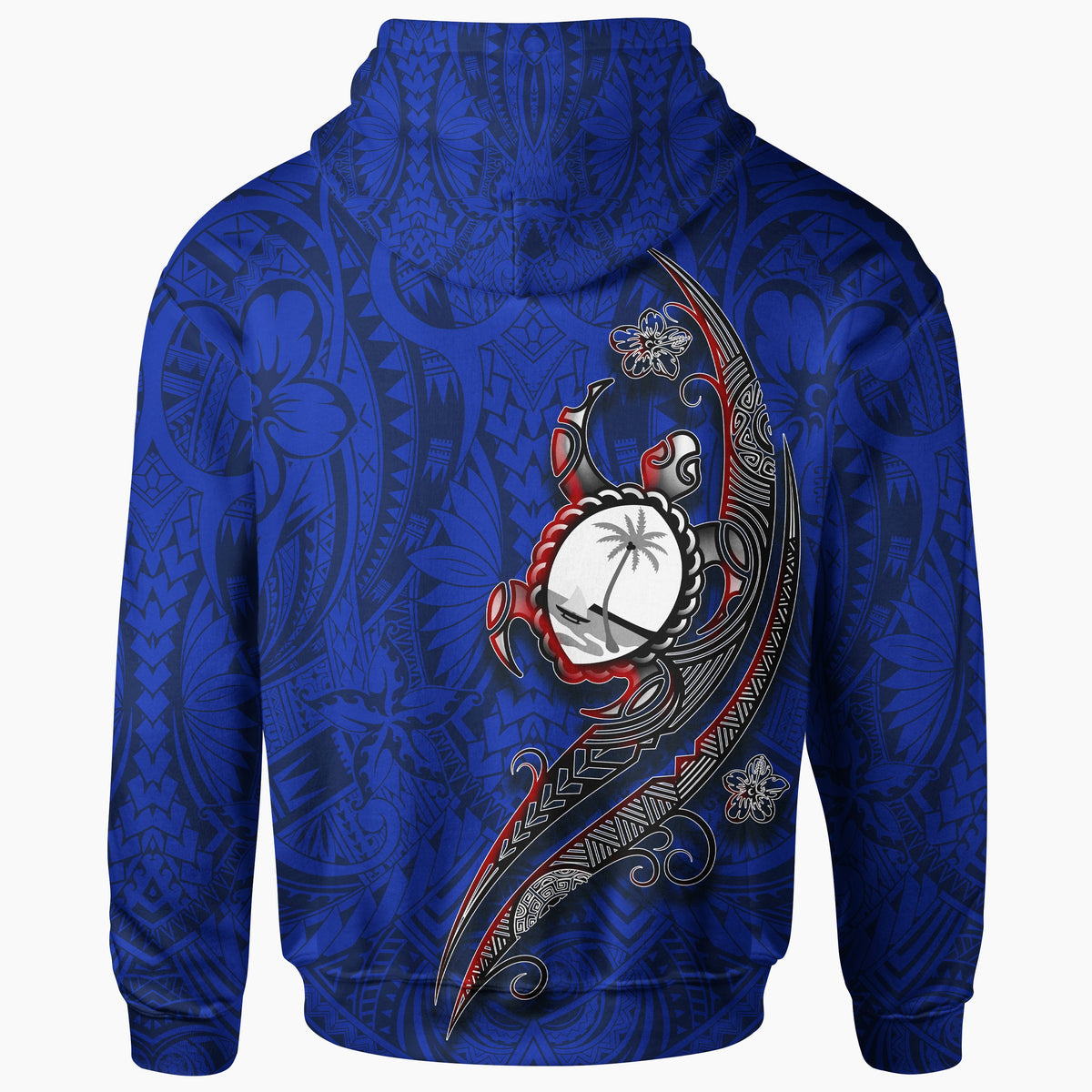Guam Zip up Hoodie Turtle Waving - Polynesian Pride