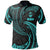 Guam Polynesian Polo Shirt Neon Blue Tribal Wave Unisex Neon Blue - Polynesian Pride