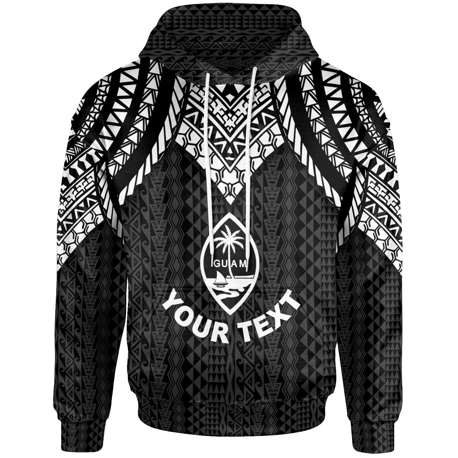 Guam Custom Hoodie Polynesian Armor Style Black Unisex Black - Polynesian Pride