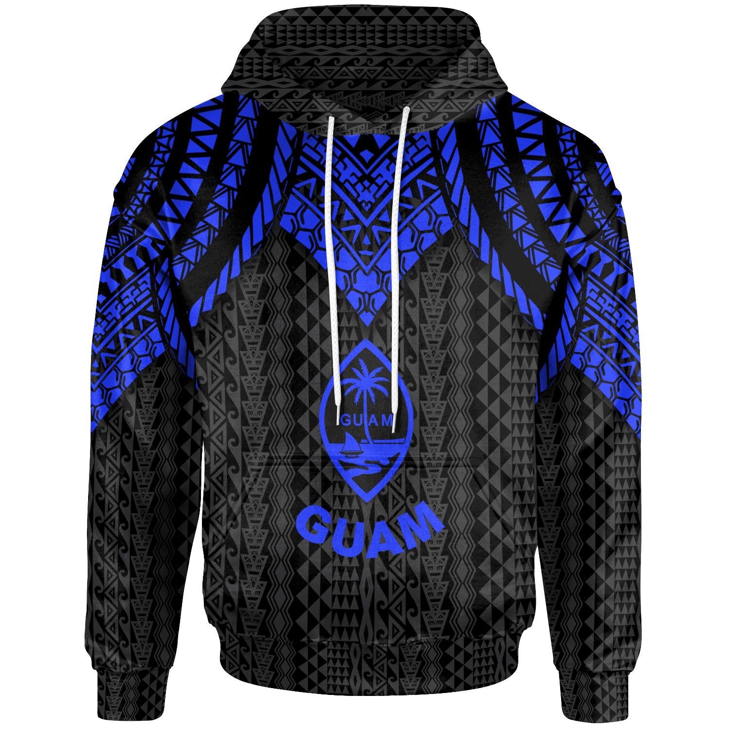 Guam Hoodie Polynesian Armor Style Blue Unisex Blue - Polynesian Pride