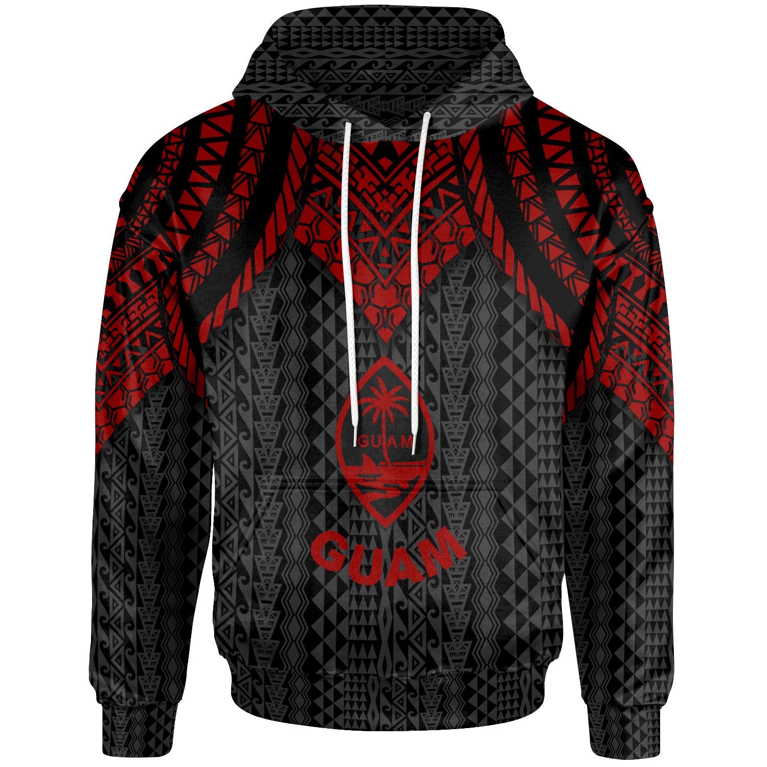 Guam Hoodie Polynesian Armor Style Red Unisex Red - Polynesian Pride