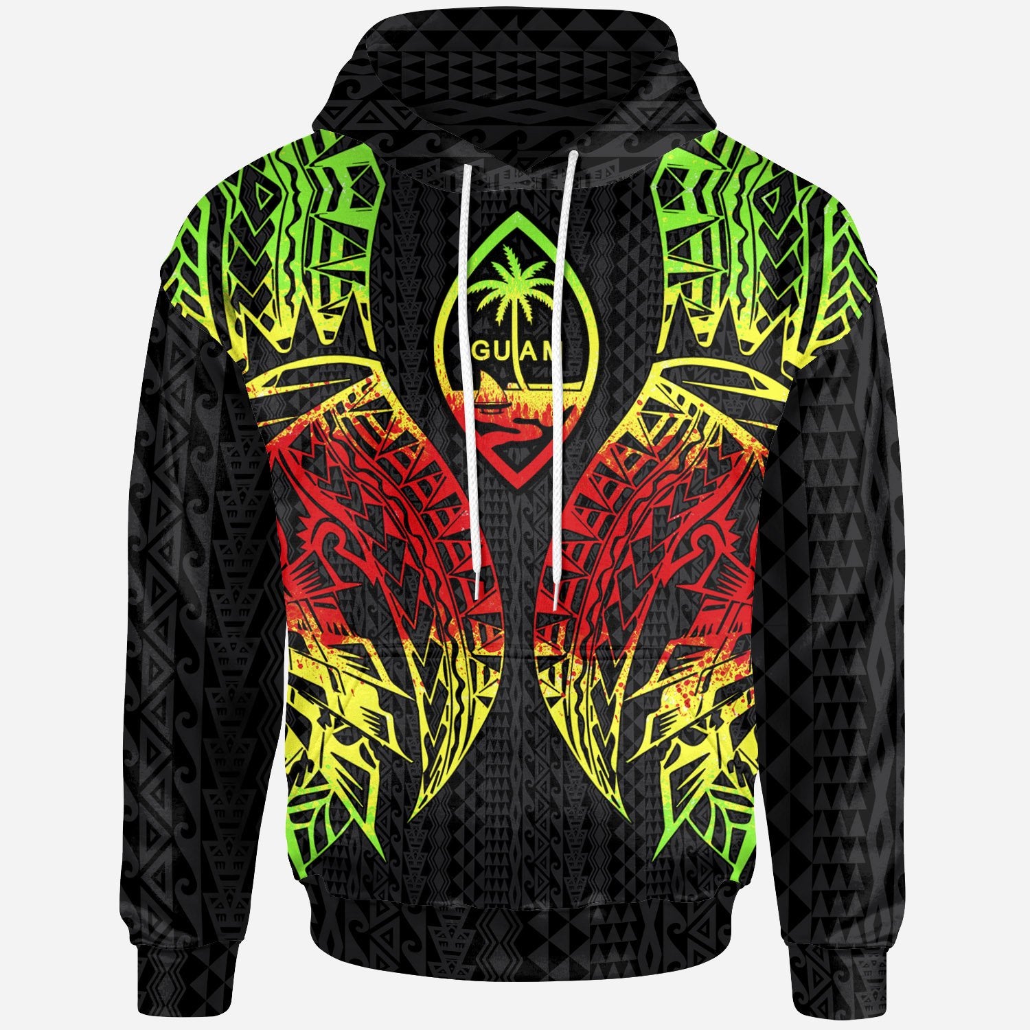 Guam Hoodie Polynesian Lion Head Reggae Style Unisex Reggae - Polynesian Pride