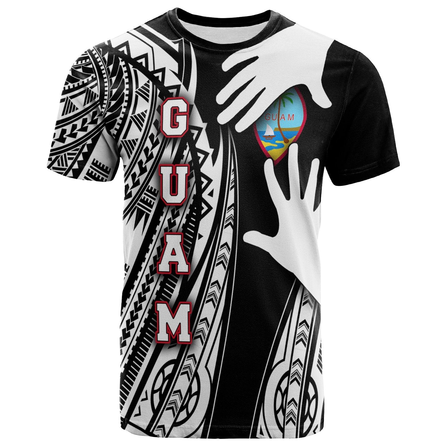 Guam T Shirt Touch My Heart Unisex Black - Polynesian Pride