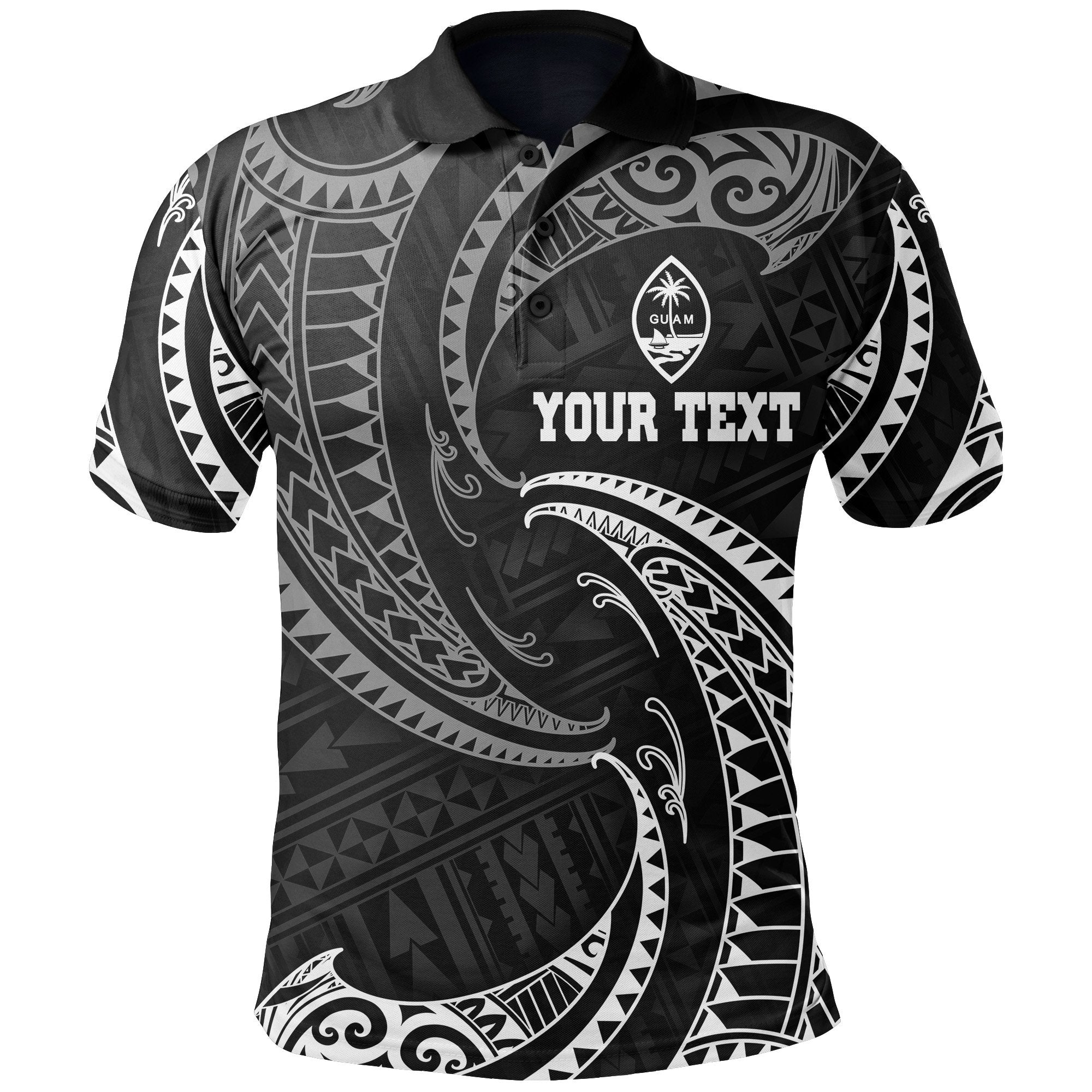 Guam Polynesian Custom Polo Shirt White Tribal Wave Unisex White - Polynesian Pride