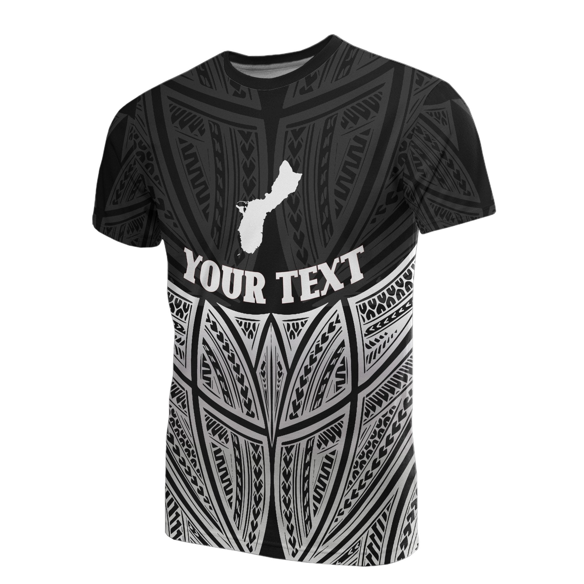 Guam Polynesian Custom T Shirt Black Pride Map and Seal Unisex Black - Polynesian Pride