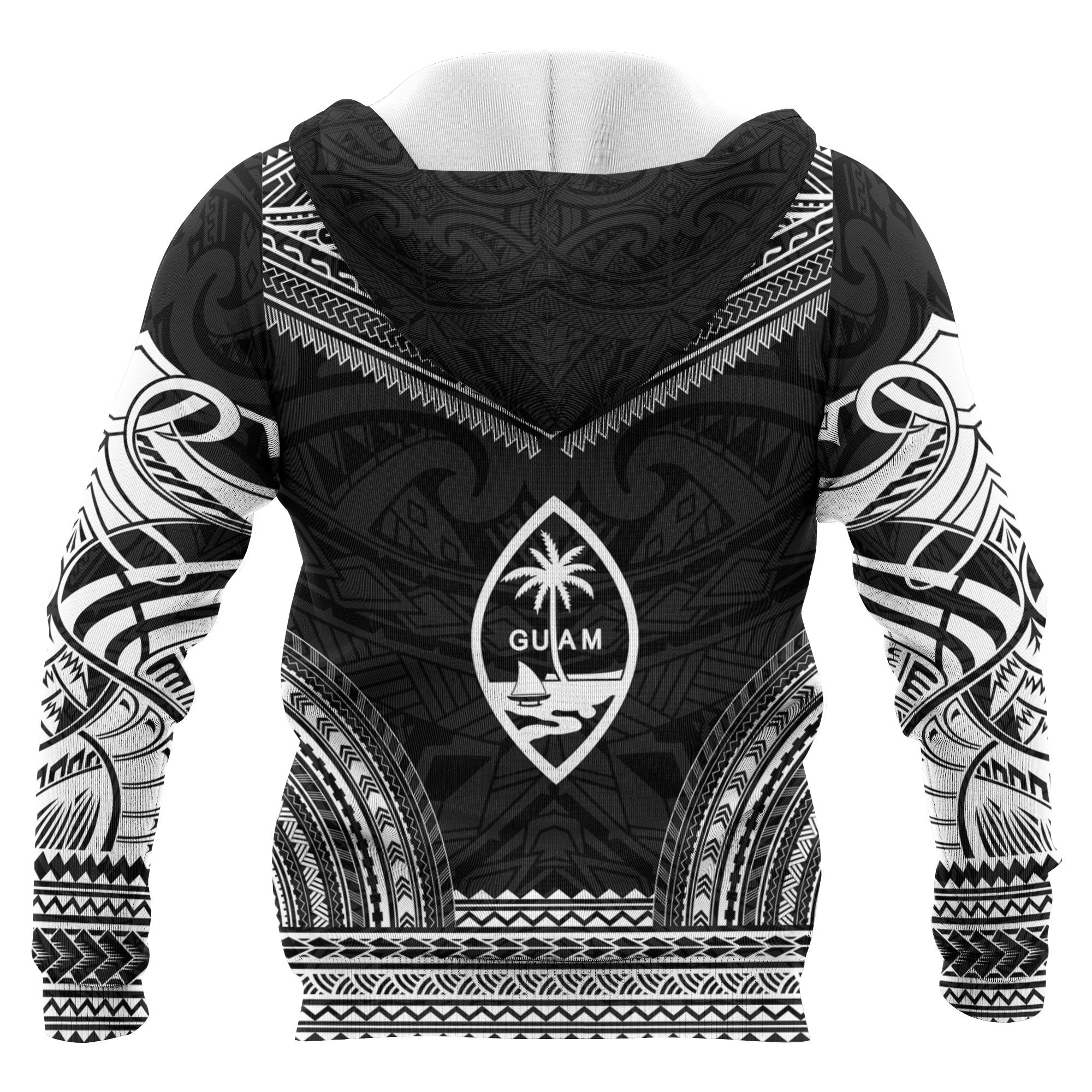 Guam Polynesian Chief Custom Zip up Hoodie Black Version Unisex Black - Polynesian Pride