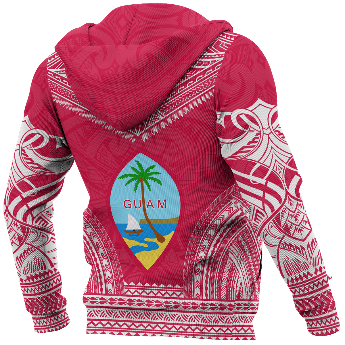 Guam Polynesian Chief Hoodie Red Version - Polynesian Pride