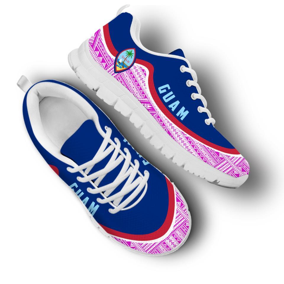 Guam Wave Sneakers - Polynesian Pattern White Pink Color - Polynesian Pride