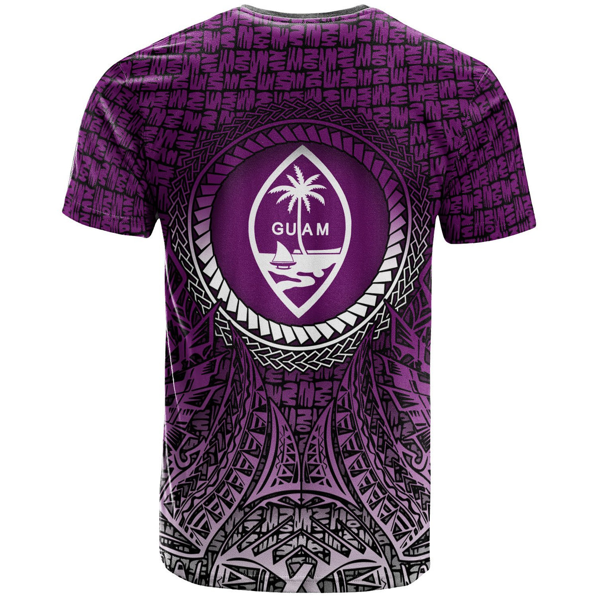 Guam T Shirt Circle Pattern Purple - Polynesian Pride
