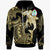 Guam Hoodie Hammerhead Shark Tribal Pattern Unisex Gold - Polynesian Pride