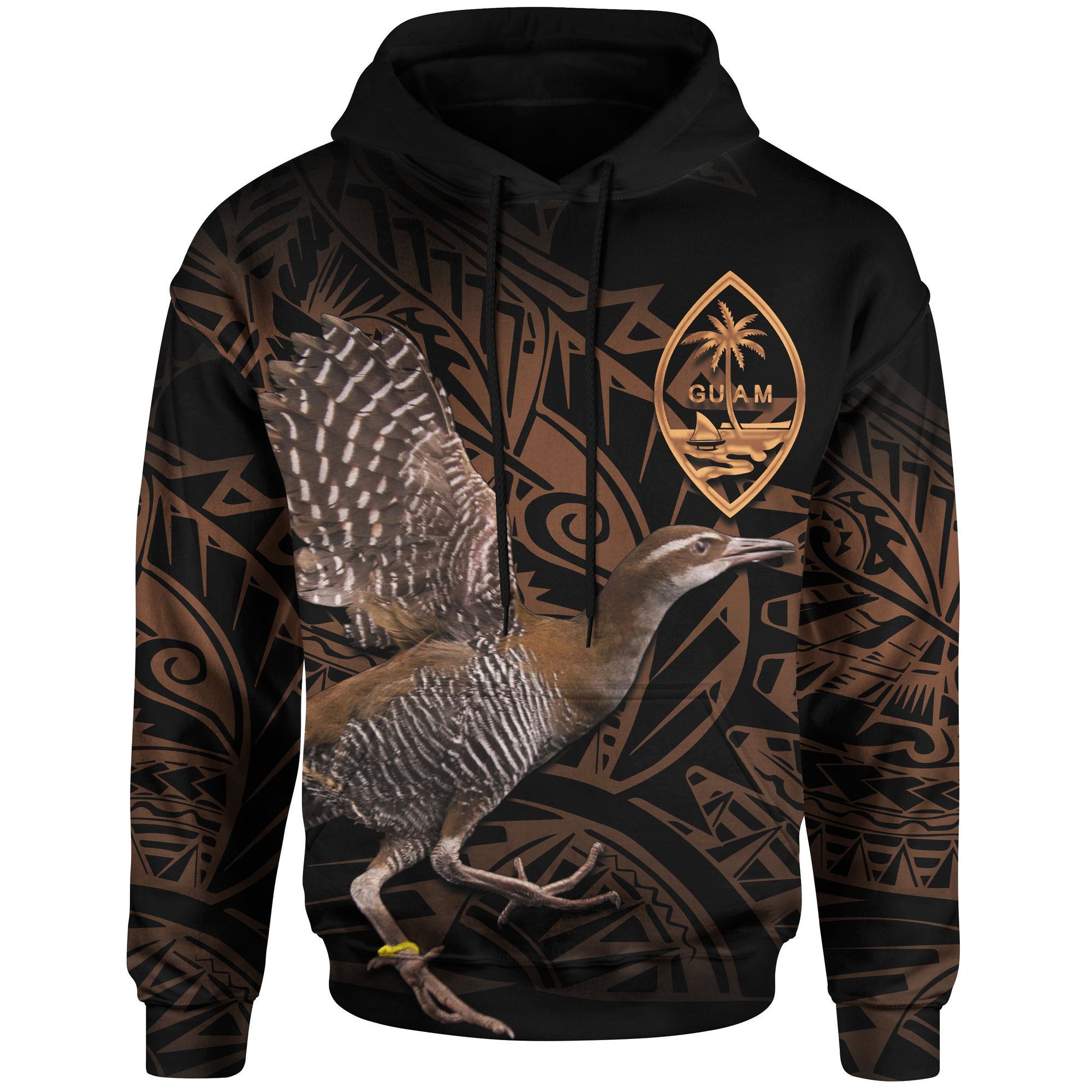 Guam Hoodie Guam Rail Unisex Black - Polynesian Pride