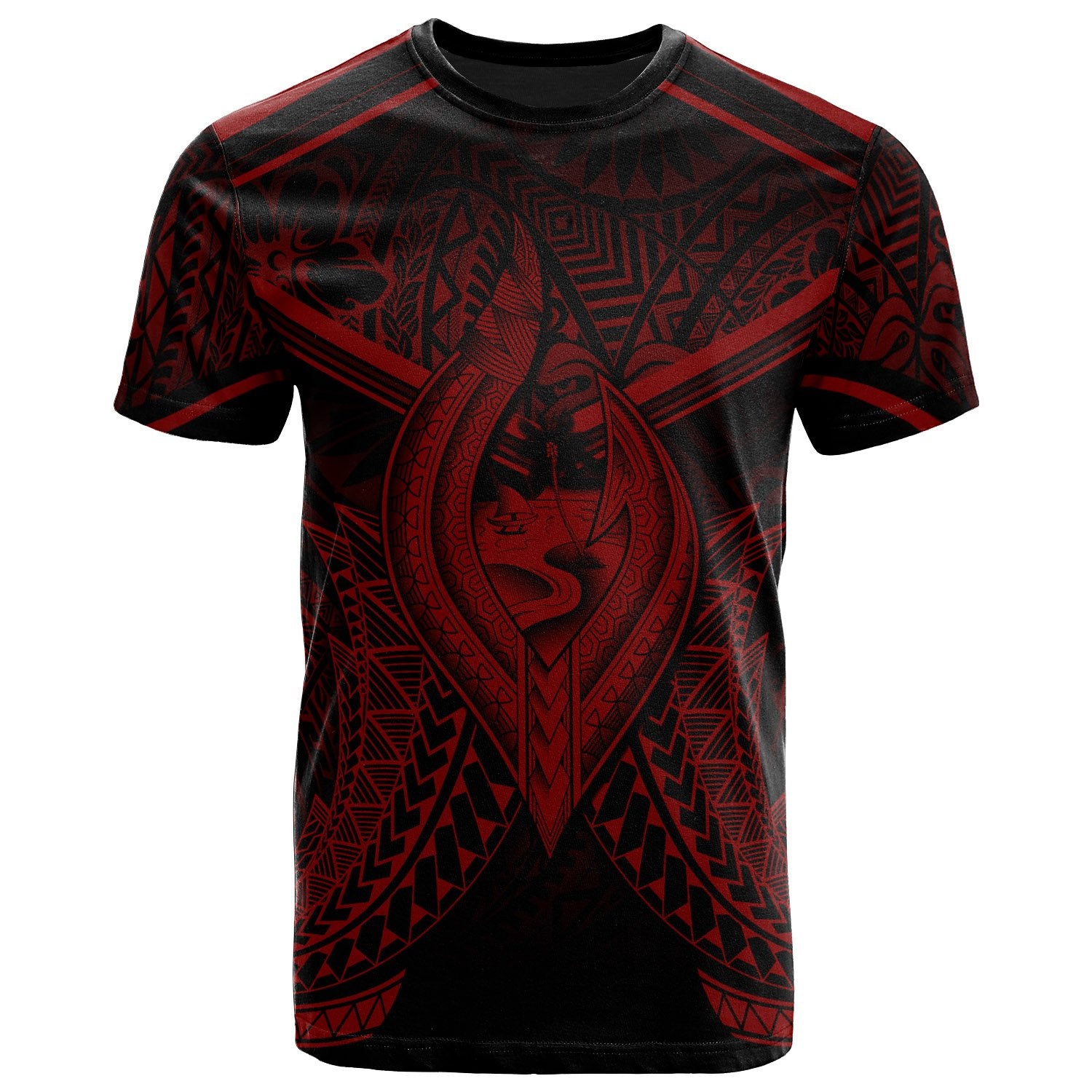 Guam T Shirt Guam Seal With Line Style Red Version Unisex Black - Polynesian Pride