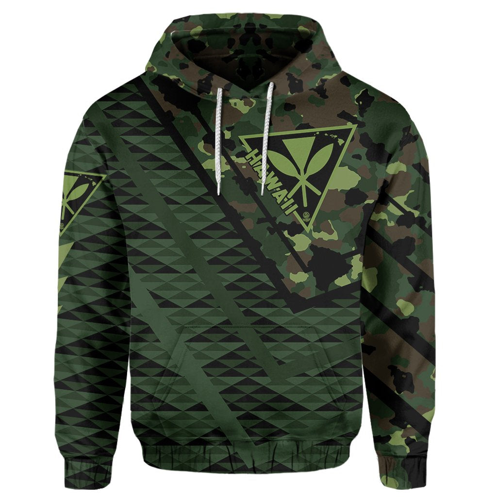 Hawaii Army Niho Mano Hoodie Camo Map AH - Polynesian Pride