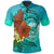 Hawaii Polo Shirt Tropical Flowers Style Unisex Blue - Polynesian Pride