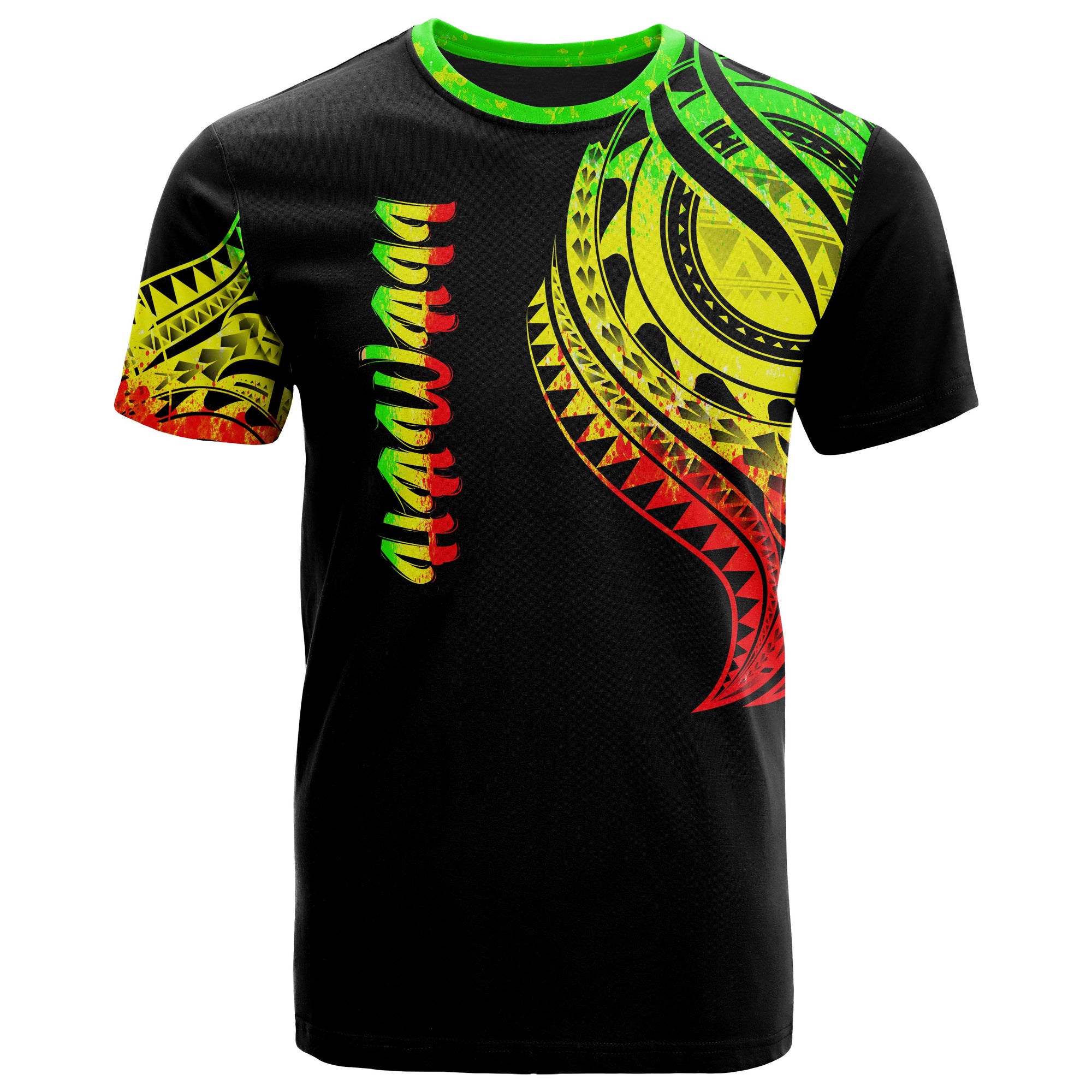 Hawaii T Shirt Hawaii Tatau Reggae Patterns Unisex Black - Polynesian Pride