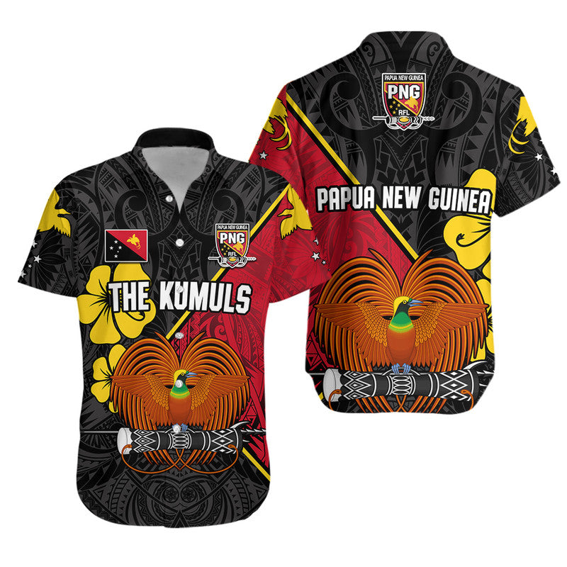 The Kumuls PNG Hawaiian Shirt Papua New Guinea Polynesian Dynamic Style Black LT14 Black - Polynesian Pride